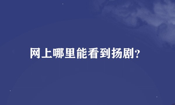 网上哪里能看到扬剧？