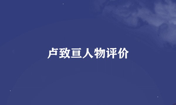 卢致亘人物评价