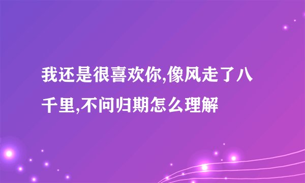 我还是很喜欢你,像风走了八千里,不问归期怎么理解