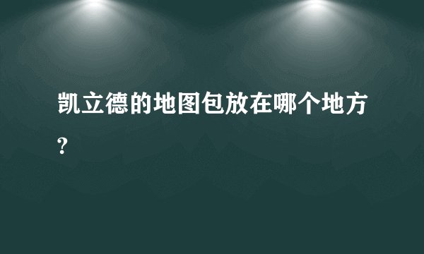 凯立德的地图包放在哪个地方?