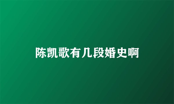 陈凯歌有几段婚史啊