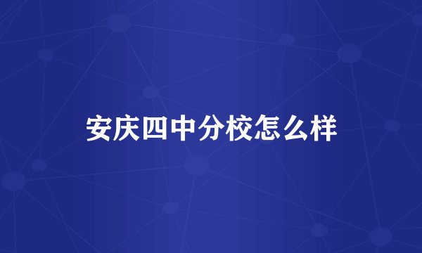 安庆四中分校怎么样