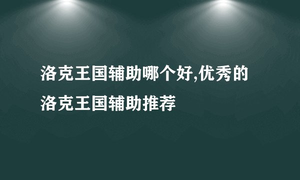 洛克王国辅助哪个好,优秀的洛克王国辅助推荐
