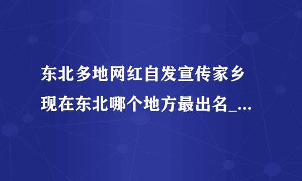 东北多地网红自发宣传家乡 现在东北哪个地方最出名_酷知科普