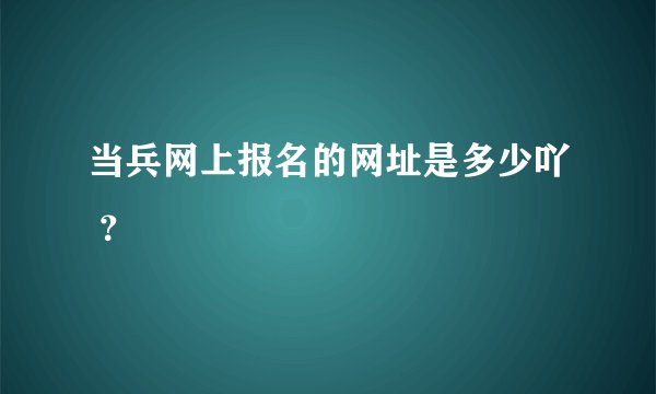 当兵网上报名的网址是多少吖 ？