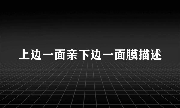 上边一面亲下边一面膜描述