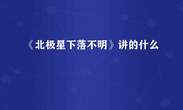 《北极星下落不明》讲的什么