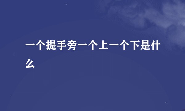 一个提手旁一个上一个下是什么