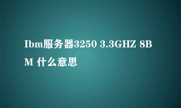 Ibm服务器3250 3.3GHZ 8BM 什么意思