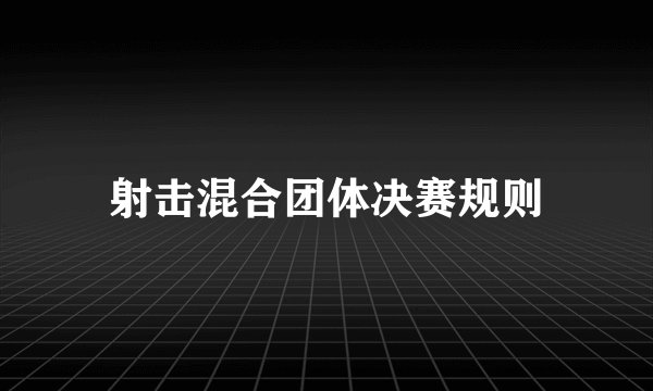 射击混合团体决赛规则
