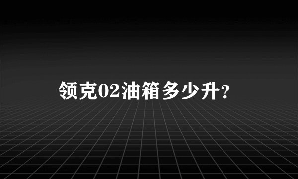 领克02油箱多少升？