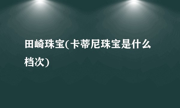 田崎珠宝(卡蒂尼珠宝是什么档次)