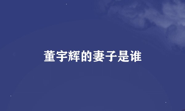 董宇辉的妻子是谁