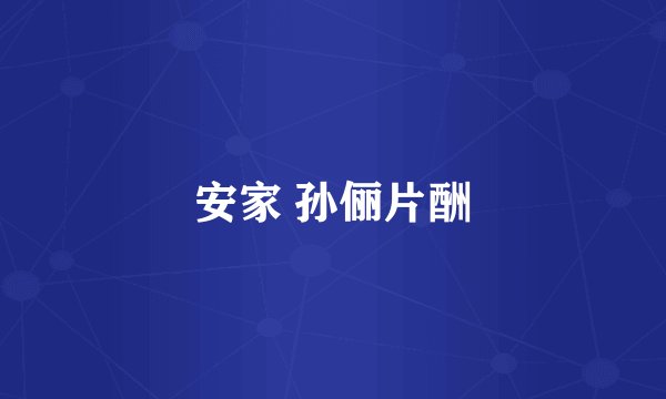 安家 孙俪片酬