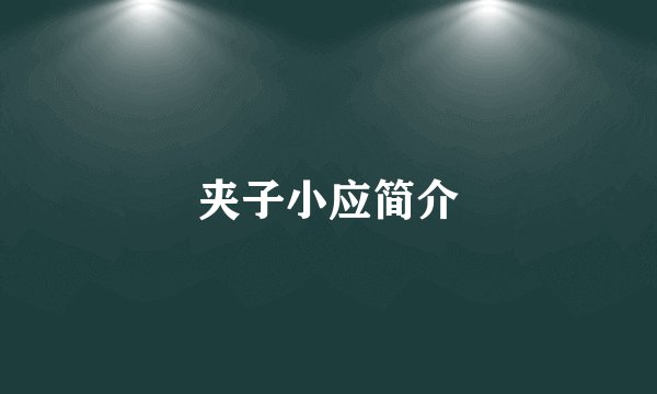 夹子小应简介