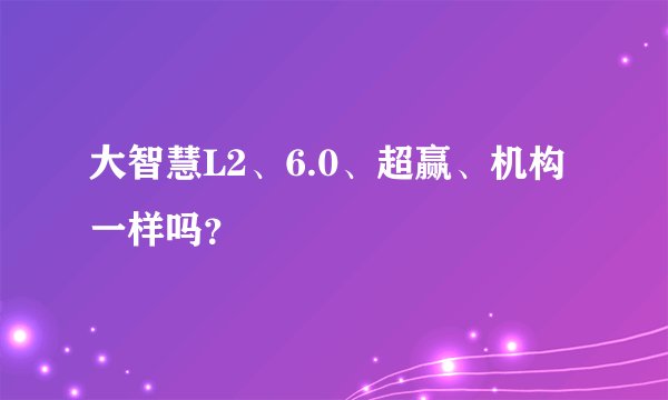 大智慧L2、6.0、超赢、机构一样吗？