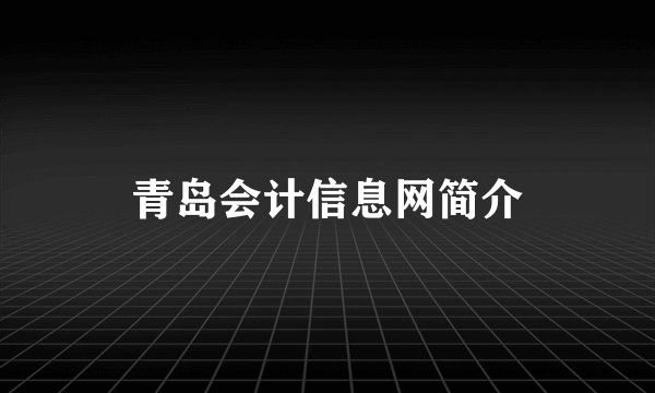 青岛会计信息网简介