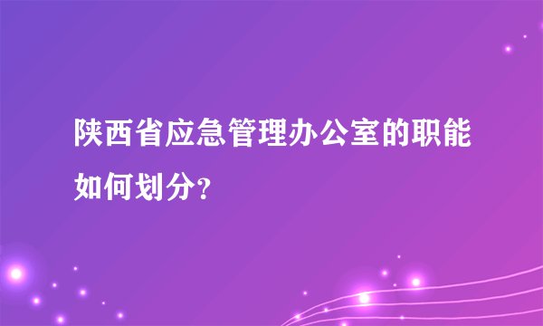 陕西省应急管理办公室的职能如何划分？