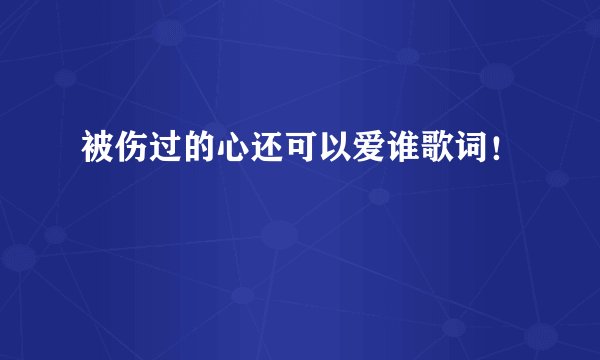 被伤过的心还可以爱谁歌词！