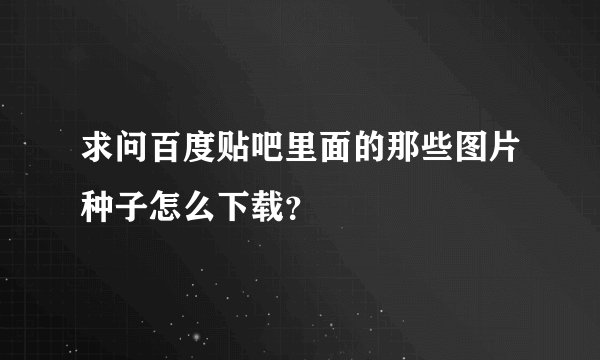 求问百度贴吧里面的那些图片种子怎么下载？