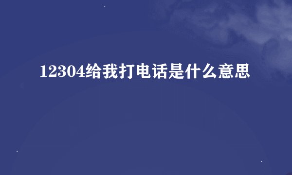 12304给我打电话是什么意思