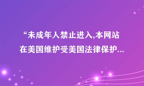“未成年人禁止进入,本网站在美国维护受美国法律保护”是什么意思？