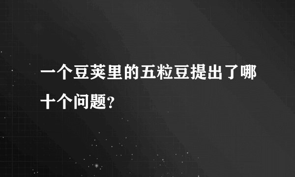 一个豆荚里的五粒豆提出了哪十个问题？