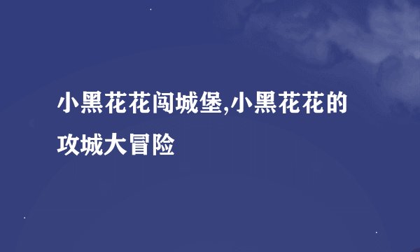 小黑花花闯城堡,小黑花花的攻城大冒险
