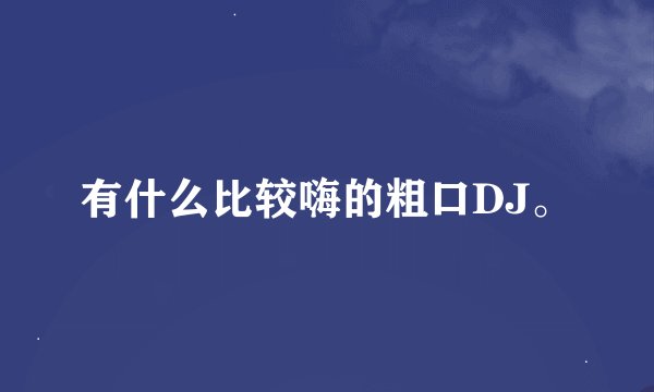有什么比较嗨的粗口DJ。