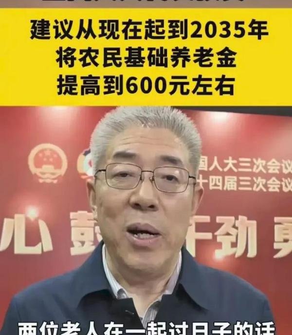 代表建议将农民基础养老金增至600元,网友纷纷表达支持