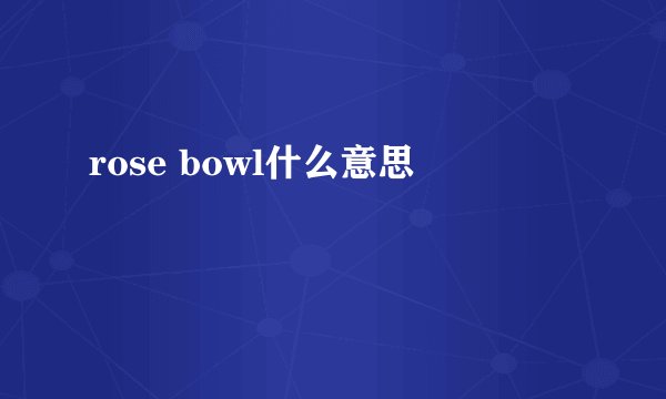 rose bowl什么意思