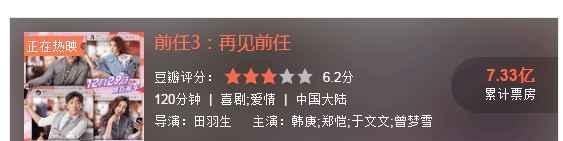 元旦上映的这几部电影, 前任3成票房黑马, 其他几部全部扑街