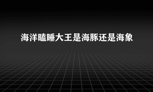 海洋瞌睡大王是海豚还是海象