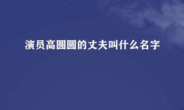 演员高圆圆的丈夫叫什么名字