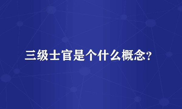 三级士官是个什么概念？