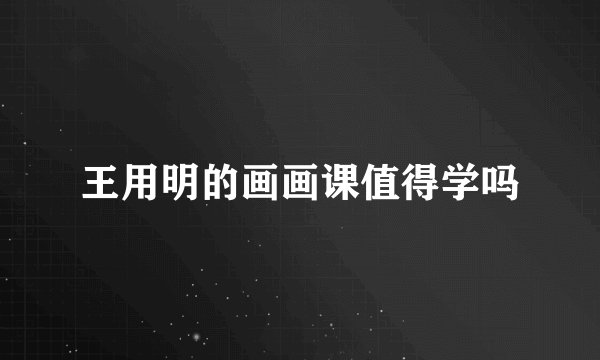 王用明的画画课值得学吗