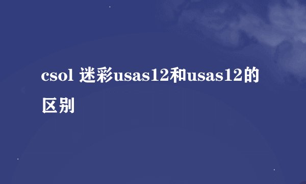 csol 迷彩usas12和usas12的区别