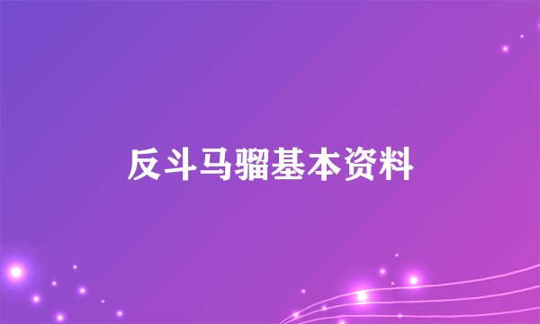 反斗马骝基本资料