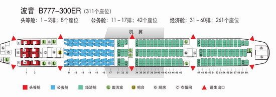 急求国航CA983，机型波音77。
