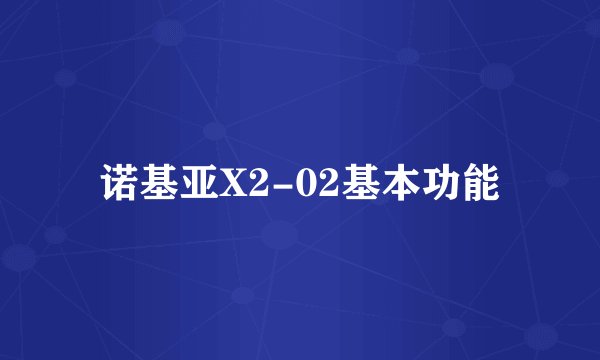 诺基亚X2-02基本功能