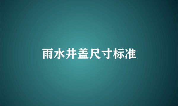雨水井盖尺寸标准