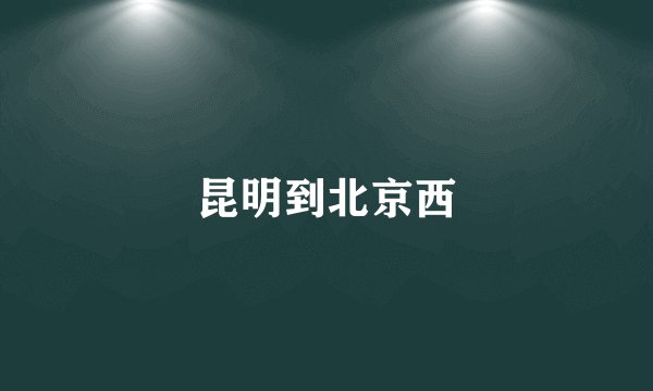 昆明到北京西