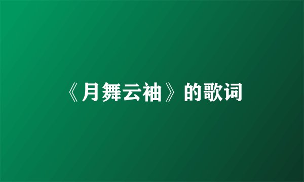 《月舞云袖》的歌词