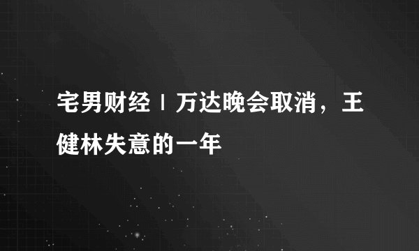 宅男财经｜万达晚会取消，王健林失意的一年