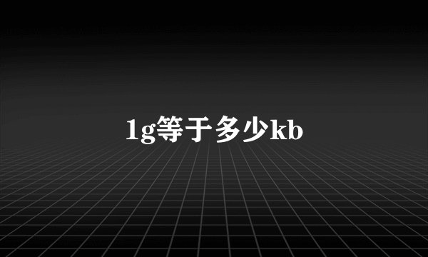 1g等于多少kb