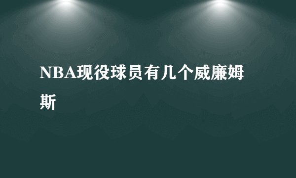 NBA现役球员有几个威廉姆斯