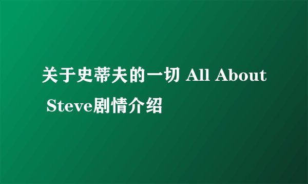 关于史蒂夫的一切 All About Steve剧情介绍