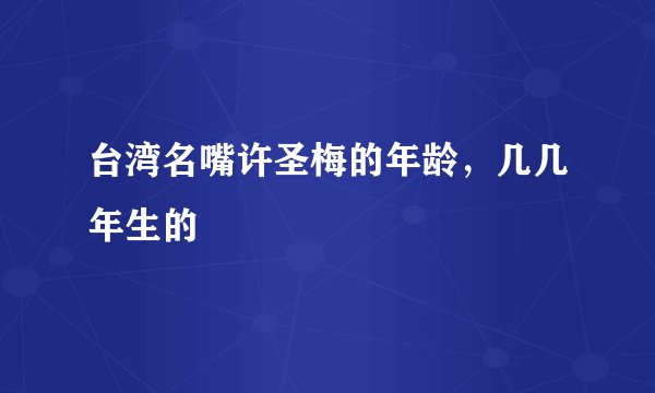 台湾名嘴许圣梅的年龄，几几年生的