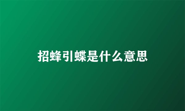 招蜂引蝶是什么意思