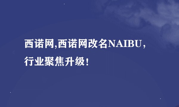 西诺网,西诺网改名NAIBU，行业聚焦升级！